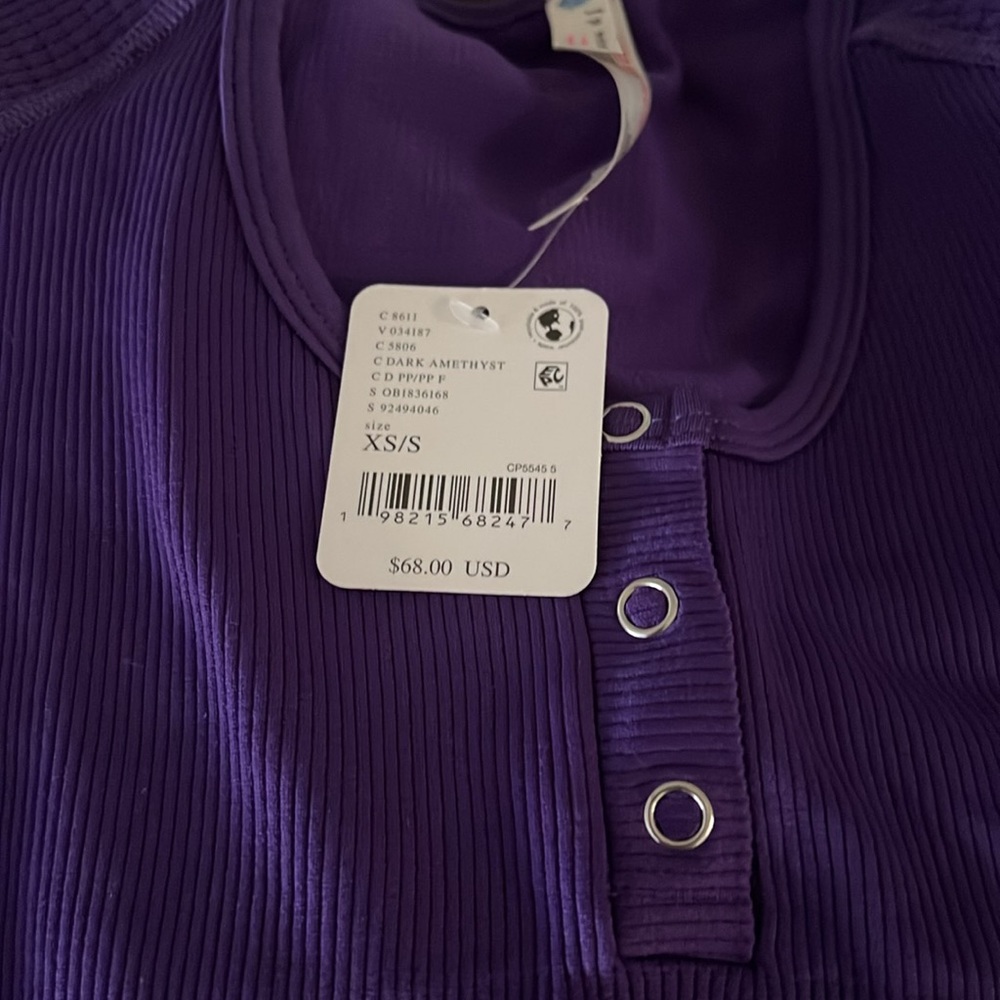 NFSFree People Bail Out Crop Knit Top - Dark Amethyst NWT XS/S - Picture 5 of 5
